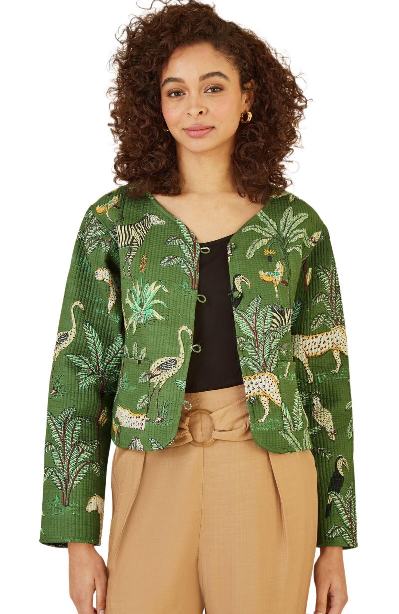 Women's Animal Reversible Cropped Quilted Jacket