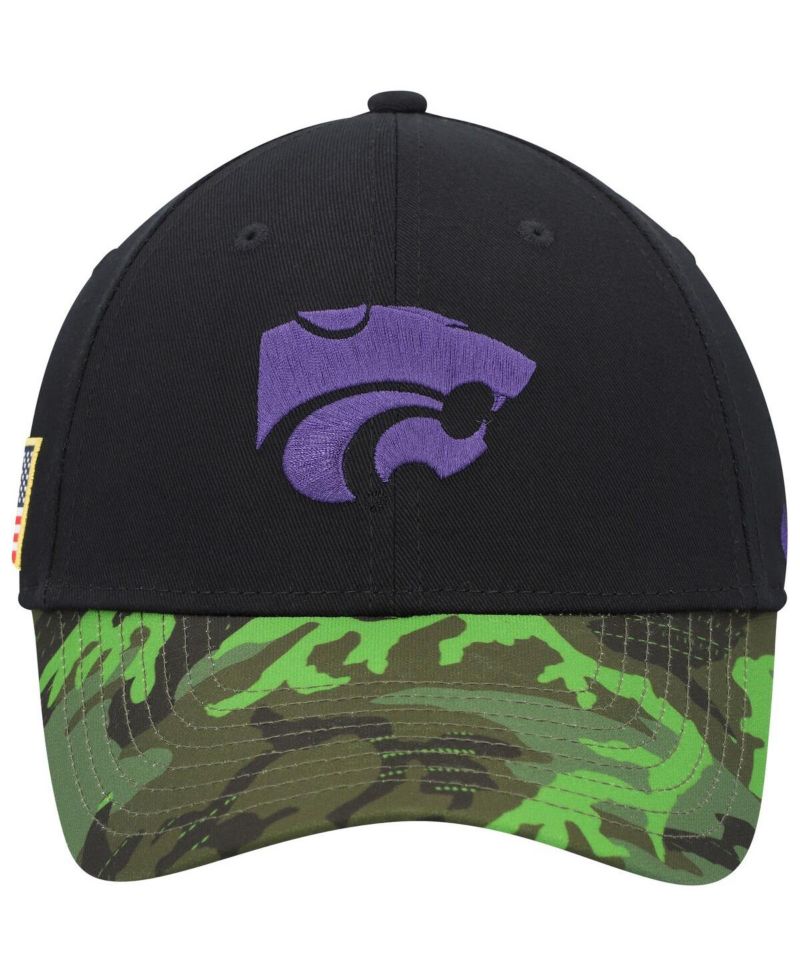 Men's Black, Camo Kansas State Wildcats Veterans Day 2Tone Legacy91 Adjustable Hat