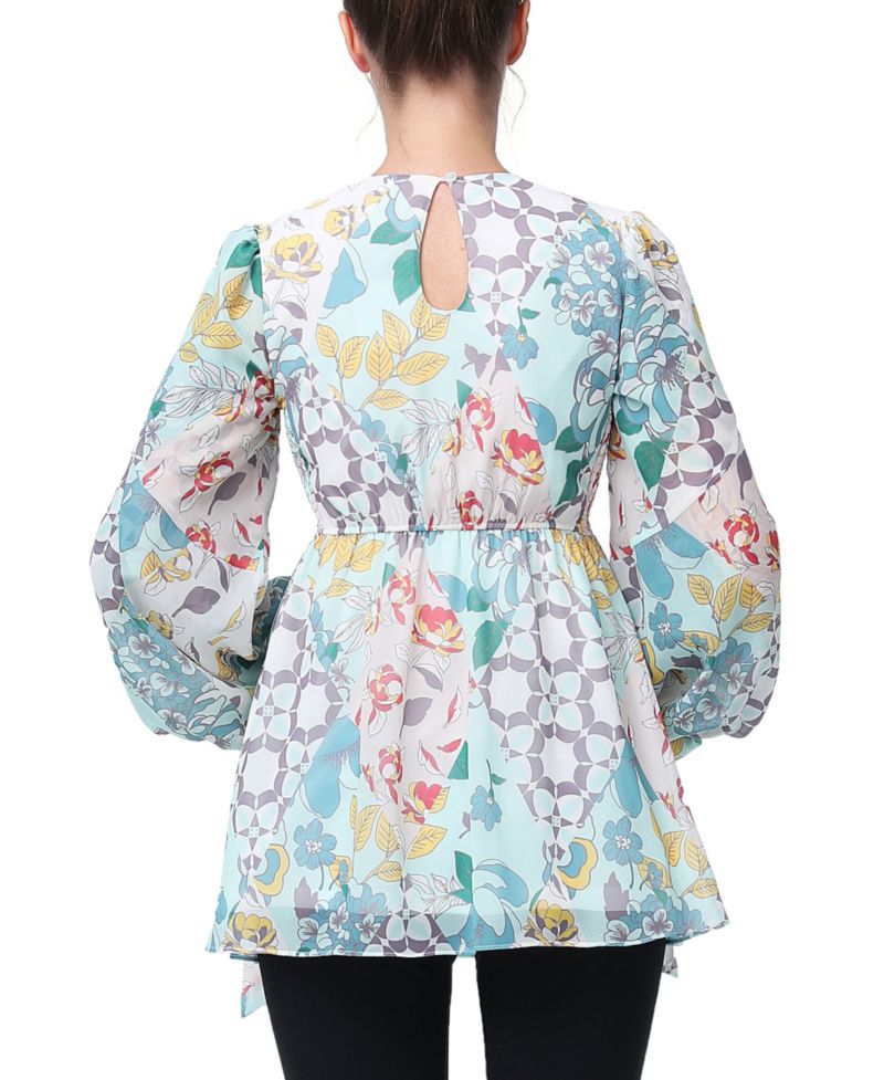 Maternity V-Neck Babydoll Nursing Blouse
