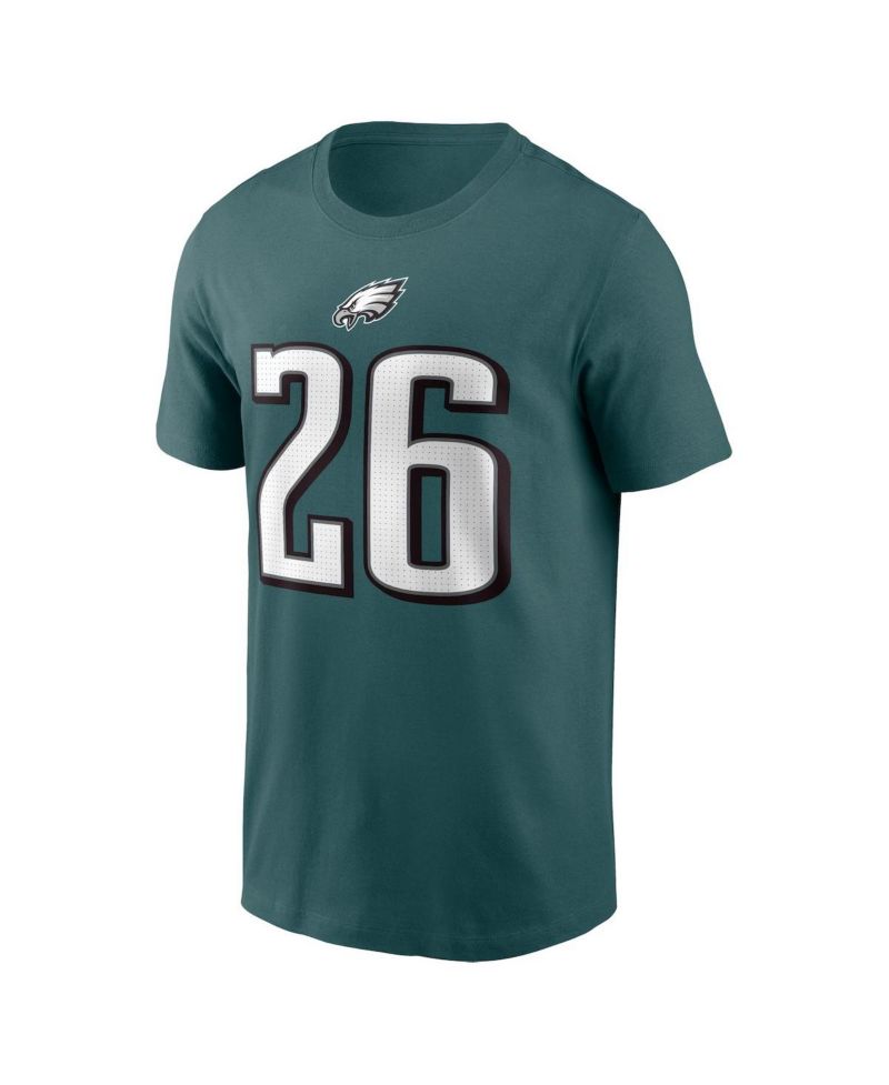 Nike Men's Saquon Barkley Midnight Green Philadelphia Eagles Player Name & Number T-Shirt