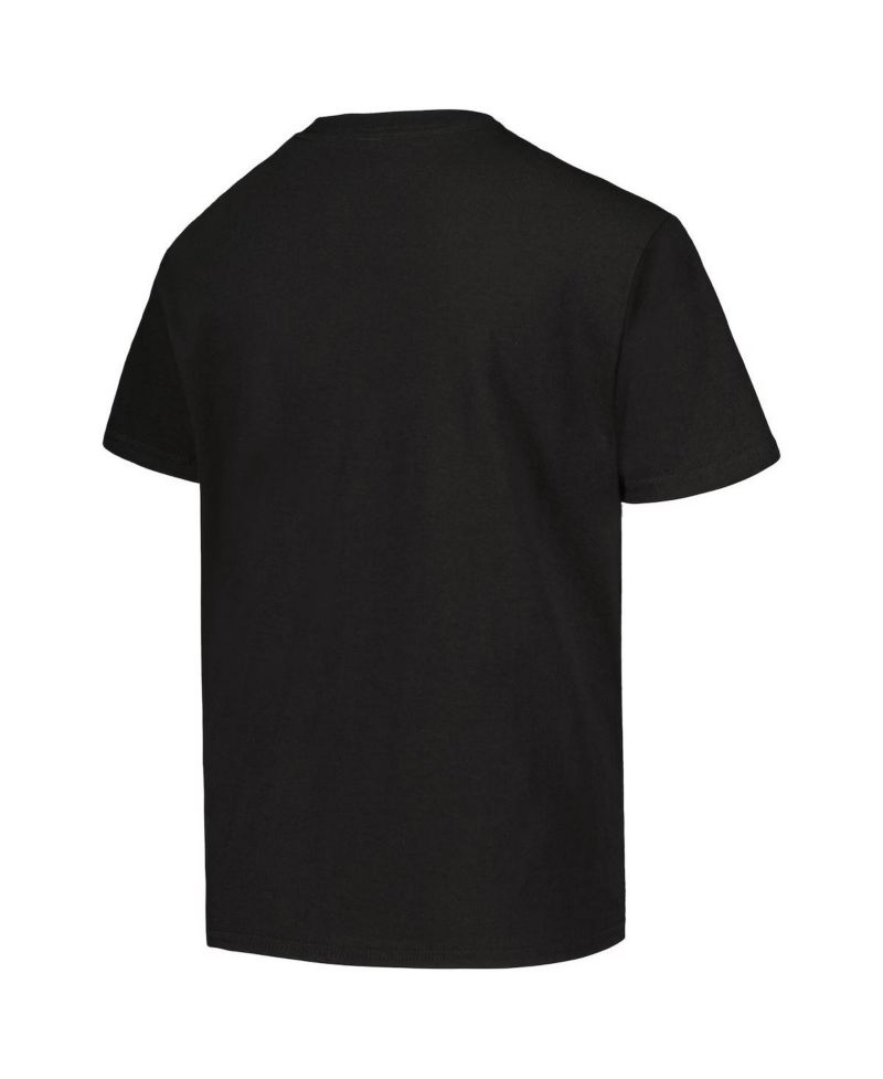 Big Boys and Girls Black LA28 Neon Outline T-Shirt