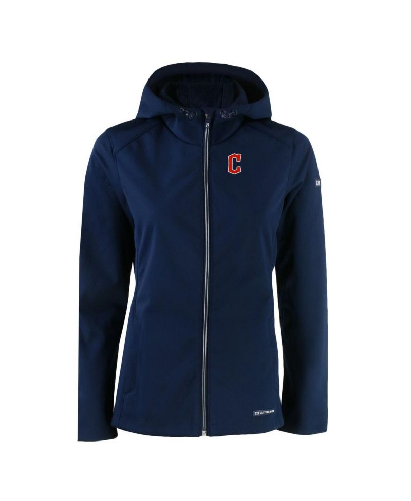 Women's Navy Cleveland Guardians Evoke Eco Softshell Full-Zip Jacket