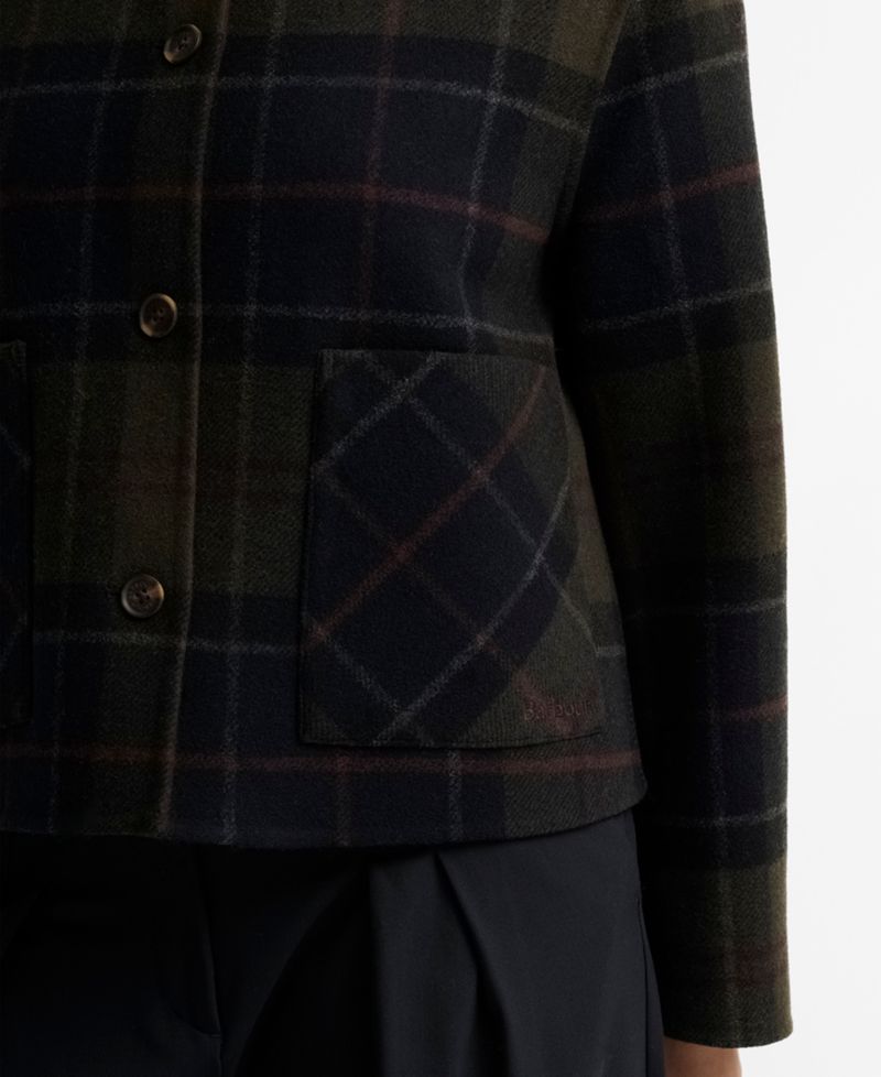 Women's Marlow Plaid Long-Sleeve Wool-Blend Overshirt