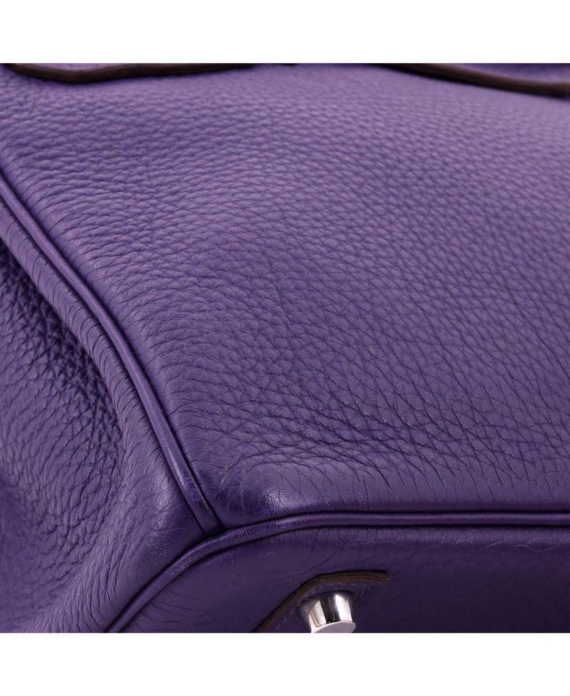Pre-Owned Hermes Birkin 30 Handbag Purple Togo with Palladium Hardware