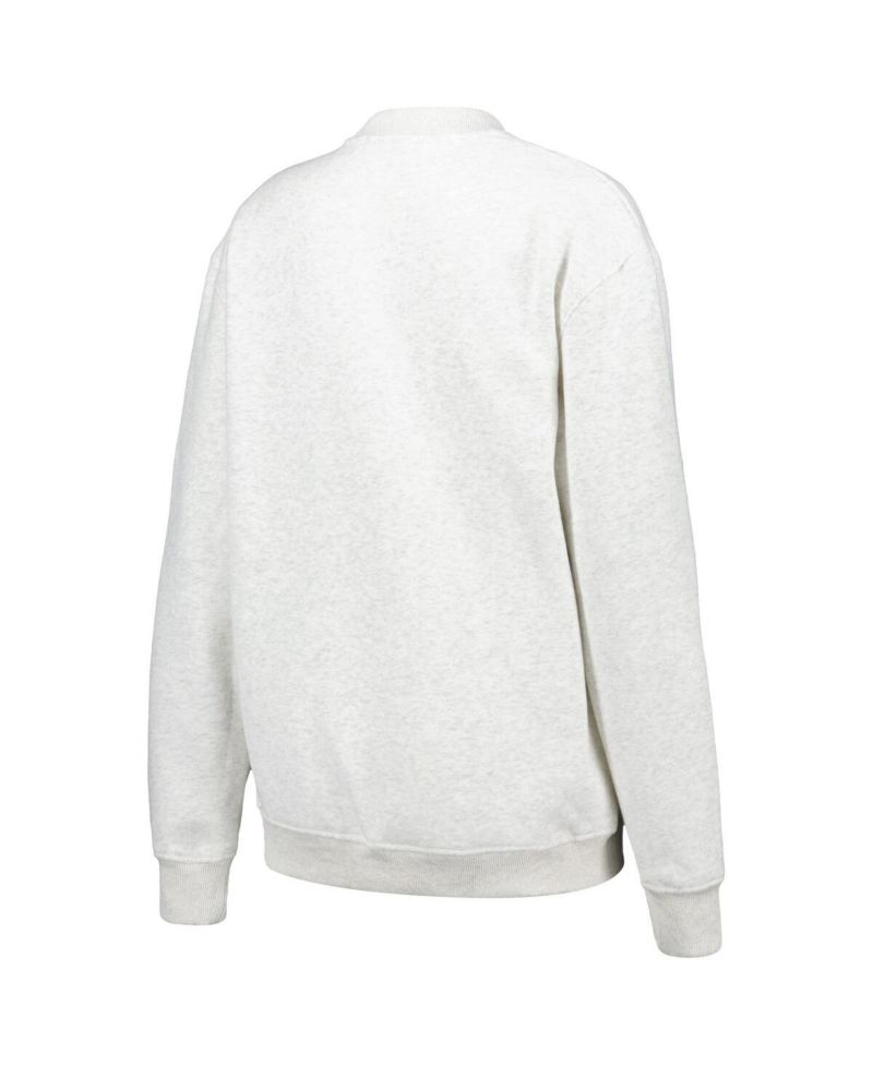 Women's Ash Iowa Hawkeyes Logo Pullover Sweatshirt