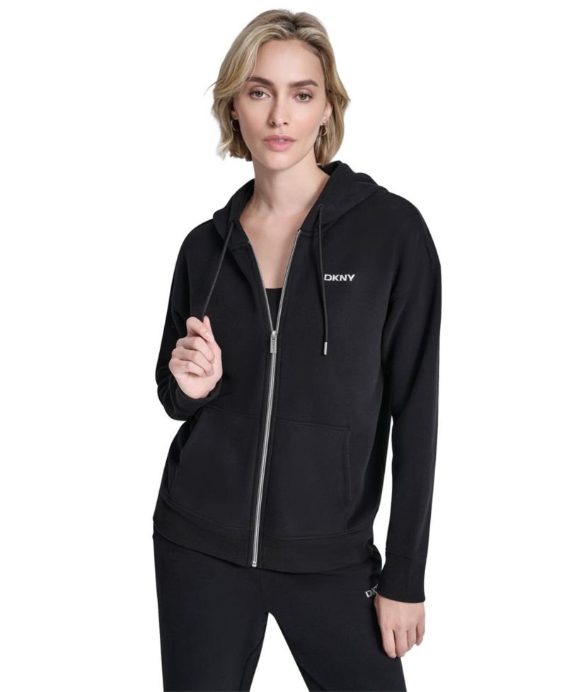 Women's New York Knicks Metallic Bubble Logo Full-Zip Hoodie