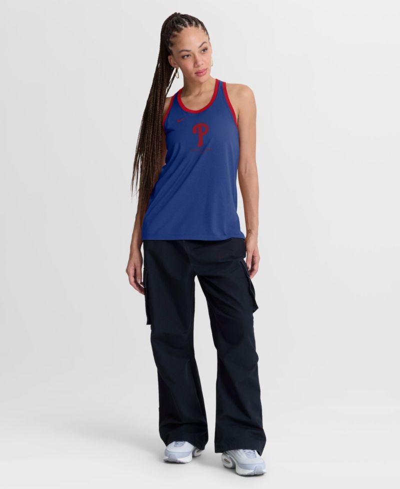 Women's Royal Philadelphia Phillies Tri-Blend Dri-FIT Racerback Tank Top