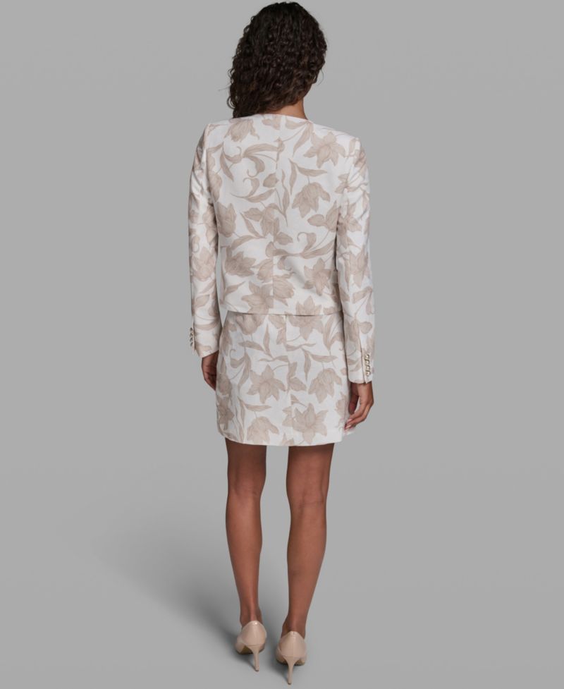 Women's Floral Printed Cropped Woven Jacket