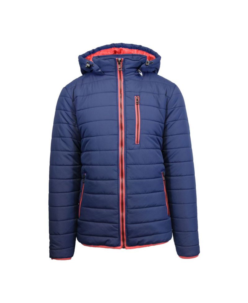 Spire By Galaxy Men's Puffer Bubble Jacket with Contrast Trim