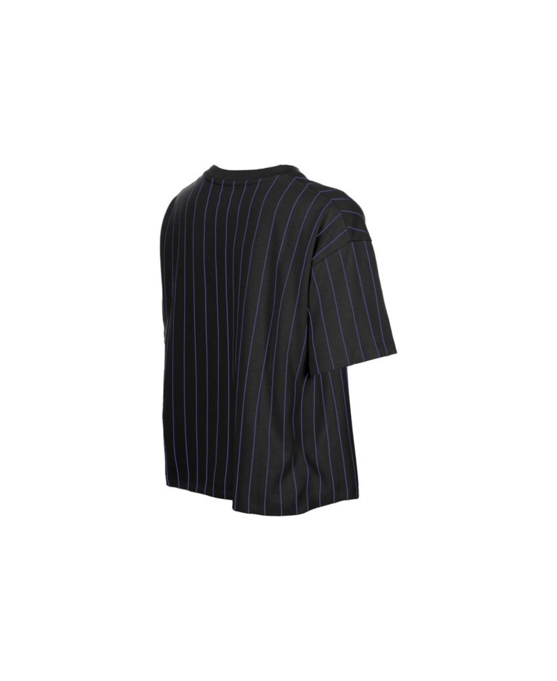 Women's Black Tampa Bay Rays City Connect Throwback Meshback Pinstripe Boxy T-Shirt