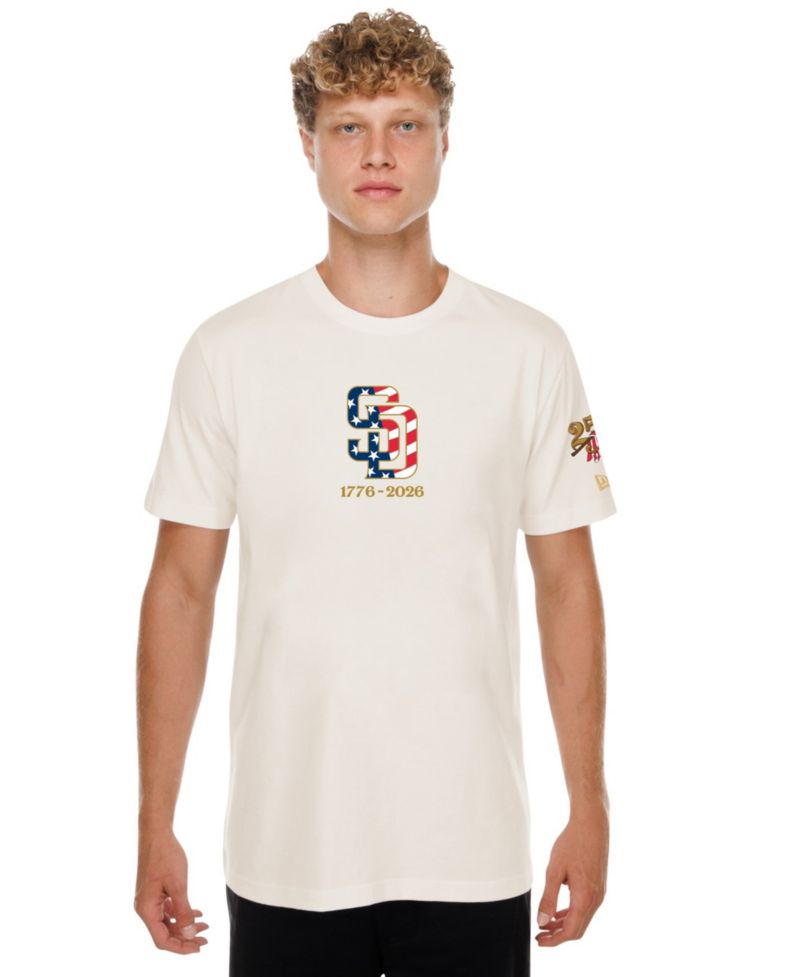 Men's Cream San Diego Padres 250th Fourth of July T-Shirt