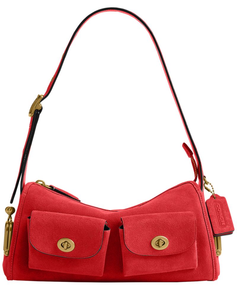 Originals Turnlock Haversack Medium Suede Shoulder Bag 27
