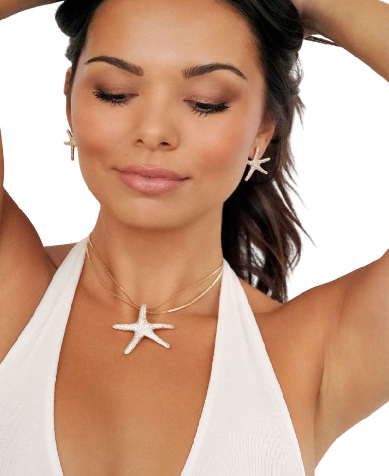 Pave Starfish Statement Necklace
