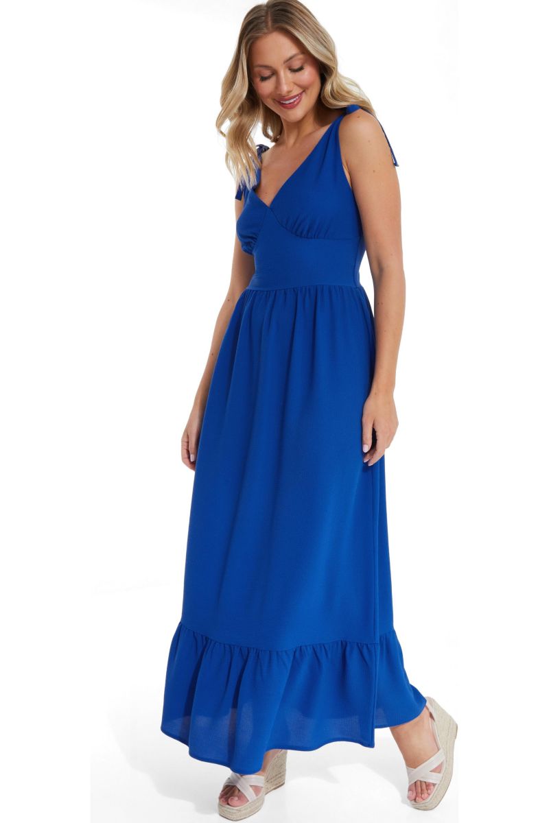 Women's Bubble Crepe Tie Detail Maxi Dress