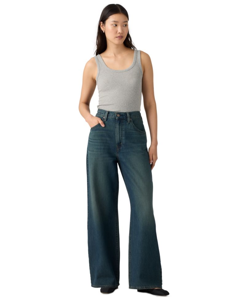 Women's Cinch-Waist Lightweight Baggy Jeans