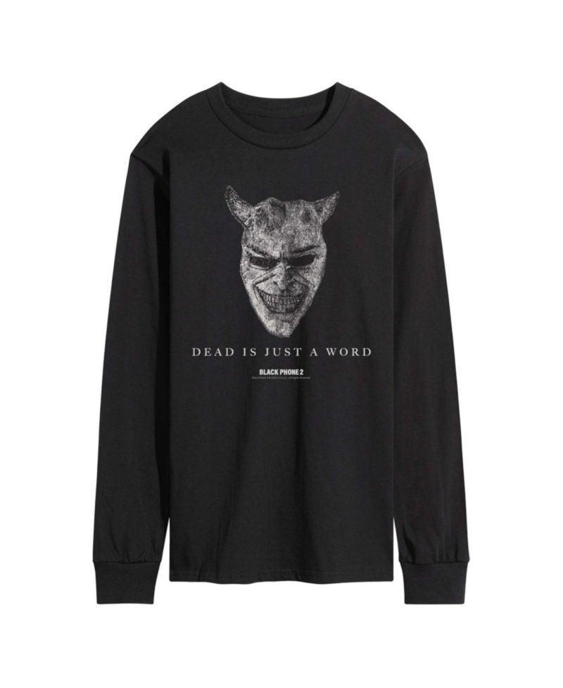 Men's Black Phone 2 Dead Is Just A Word Long-Sleeve Graphic T-Shirt