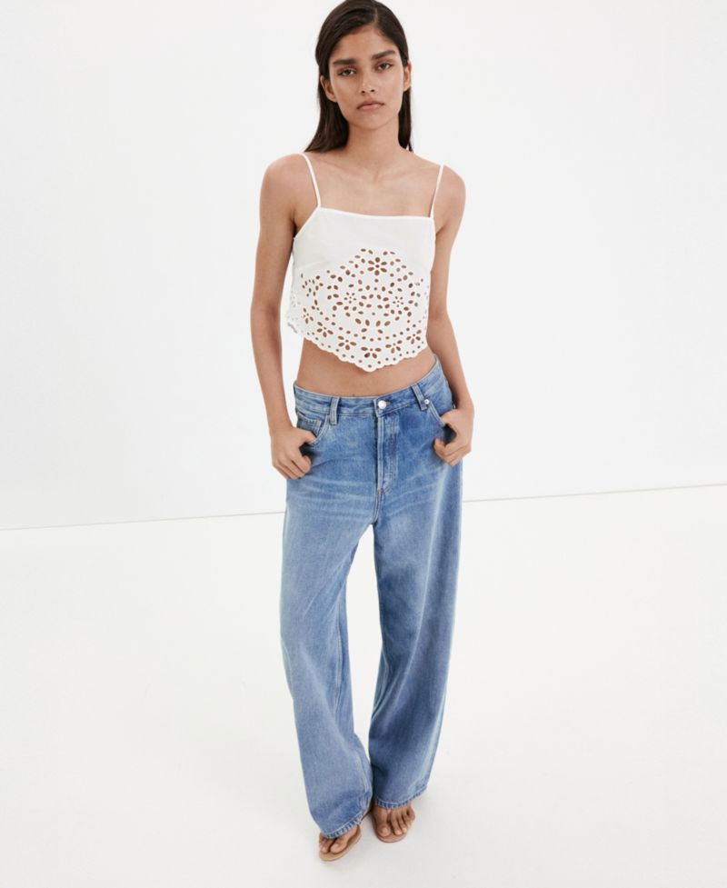 Women's Embroidered Open-Work Top