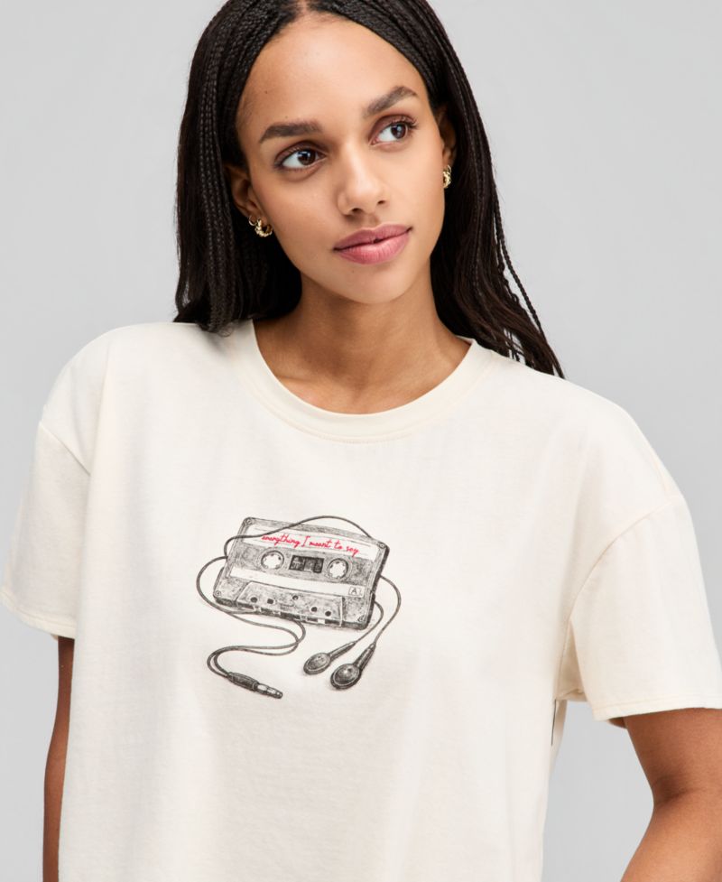 Women's Cassette Tape Graphic T-Shirt