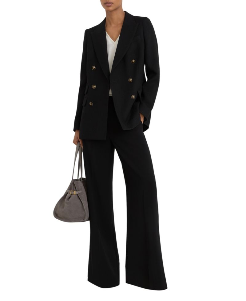 Women's Herringbone Double-Breasted Blazer