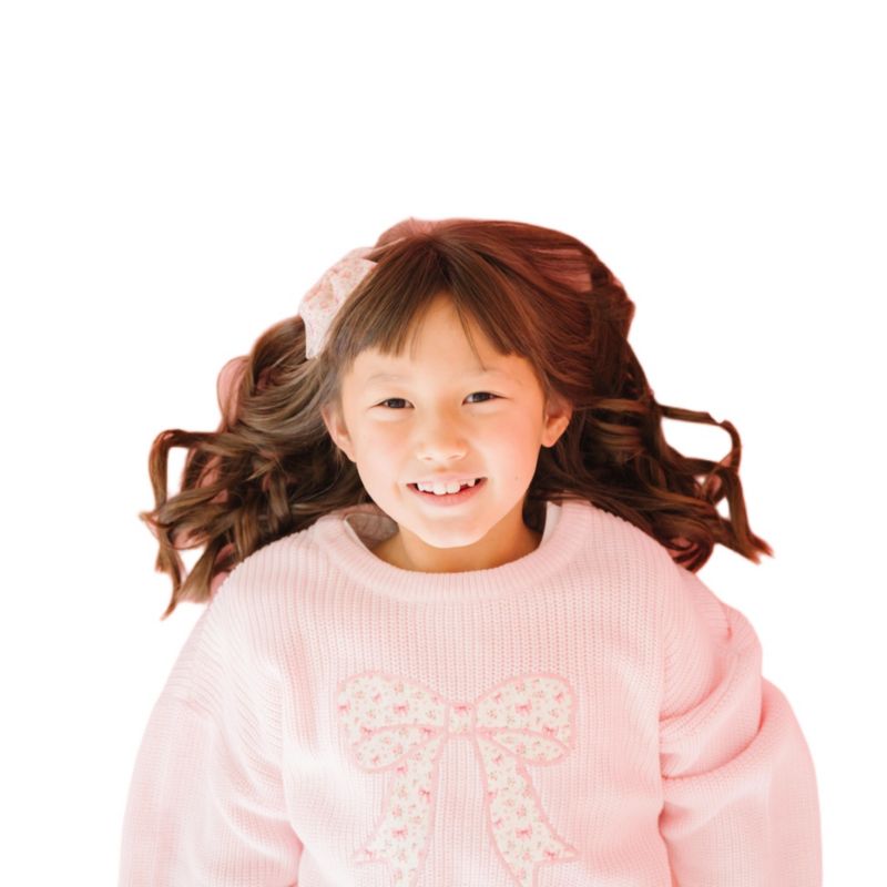 Baby Girls Ditsy Floral Bow Knit Sweater