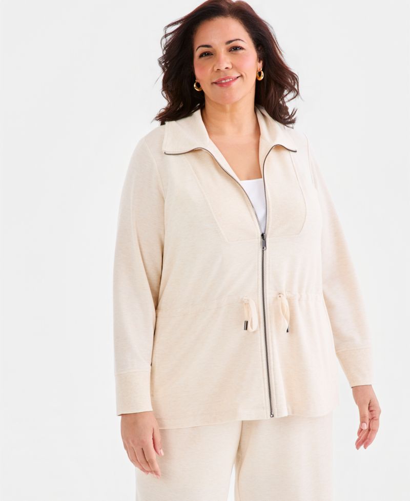 Plus Size LuxLounge French Terry Zip Jacket