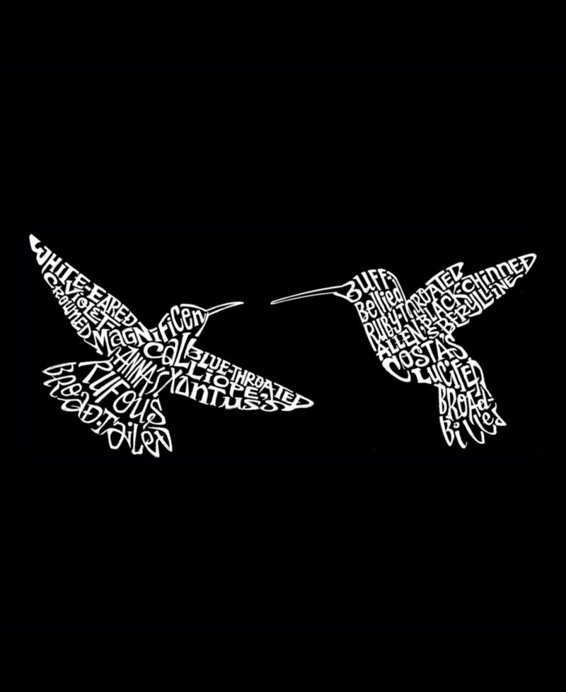 Men's Hummingbirds Printed Word Art T-shirt