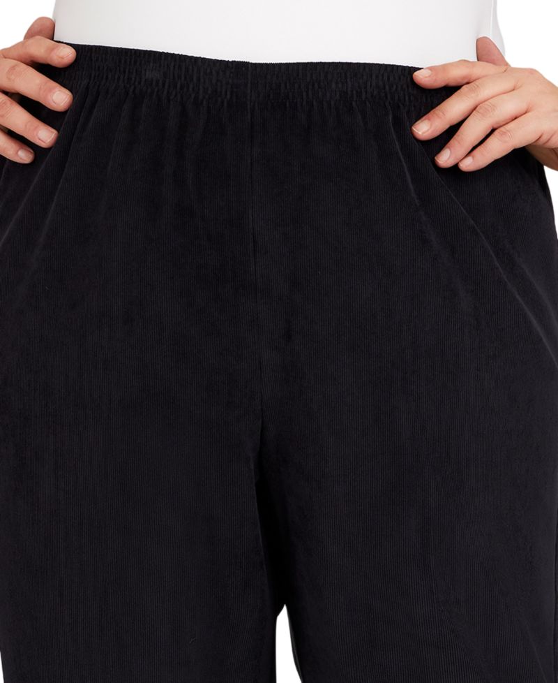 Plus Size Corduroy Elastic Waistband Pants
