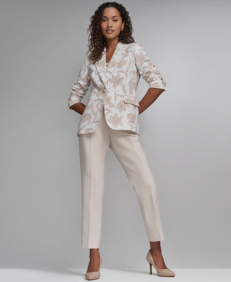 Women's 3 Pocket Floral Printed Notch Lapel Blazer