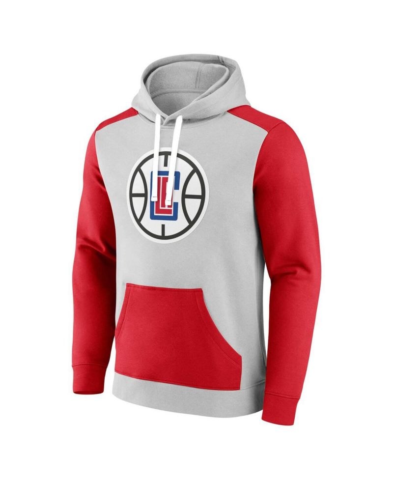 Men's Gray, Red LA Clippers Arctic Colorblock Pullover Hoodie