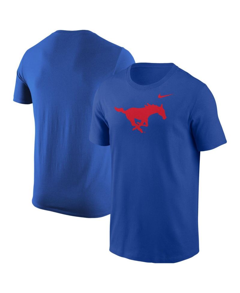 Men's Royal SMU Mustangs Primary Logo T-Shirt