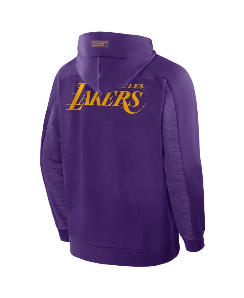 Men's Purple Los Angeles Lakers Back Door Cut Play Defender Full-Zip Hoodie