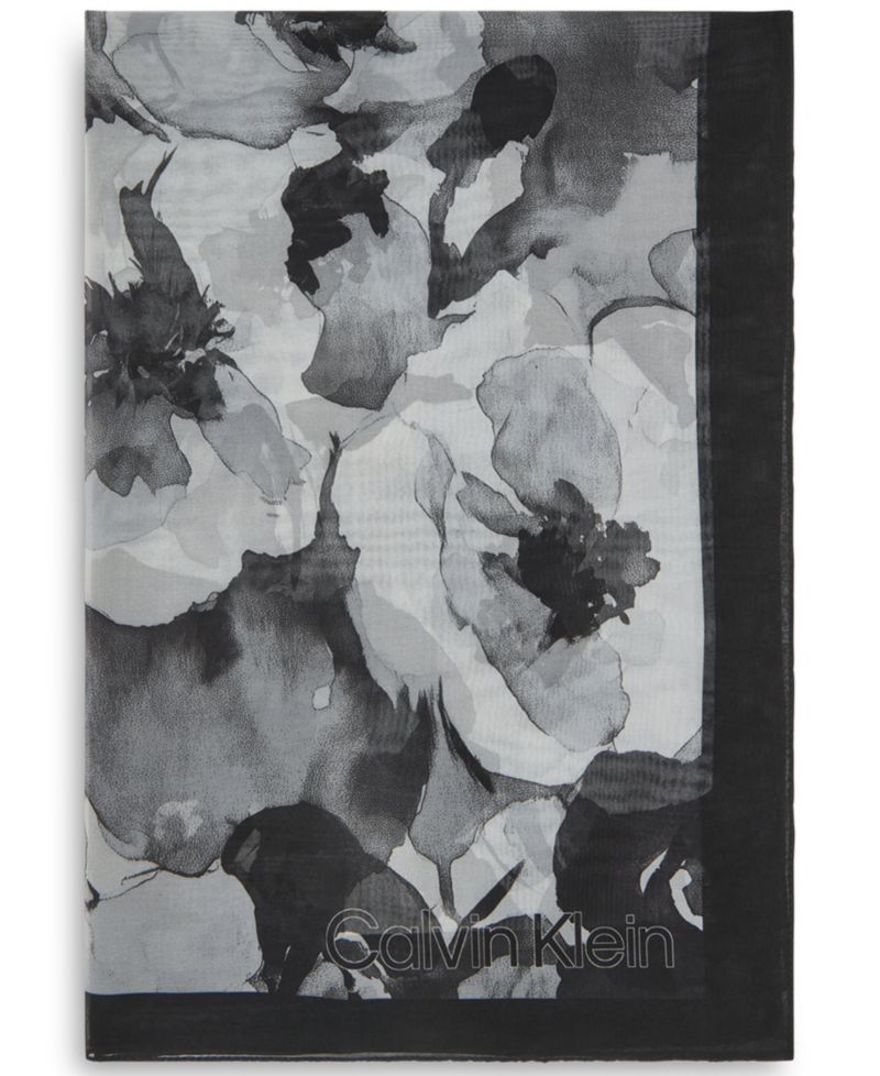 Women's Tonal Floral Chiffon Scarf