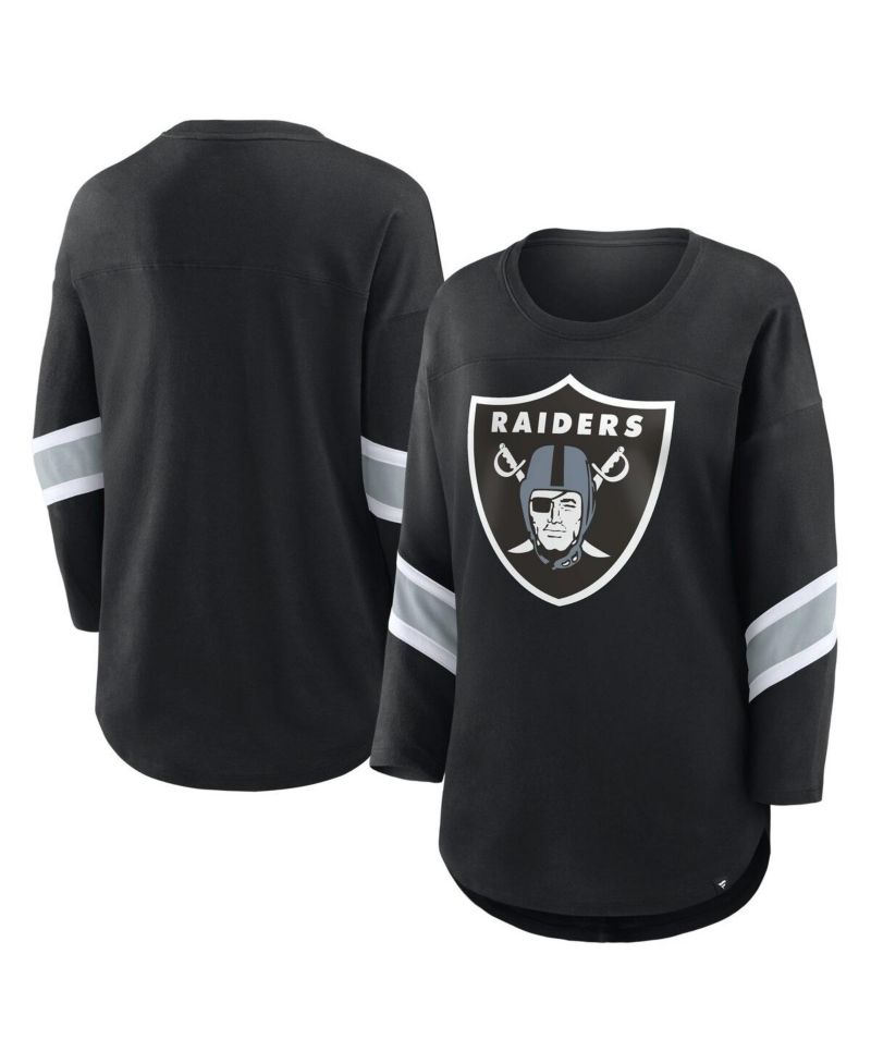 Women's Black Las Vegas Raiders Redzone 3/4-Sleeve T-Shirt