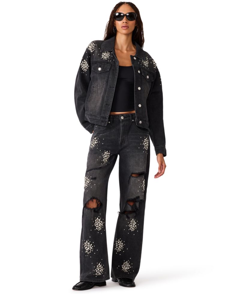 Women's Clarke Denim Cropped Embellished Jacket
