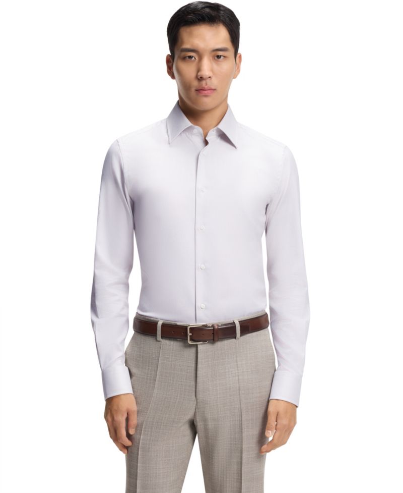 Men's Italian-Made Structured Cotton Slim-Fit Dress Shirt