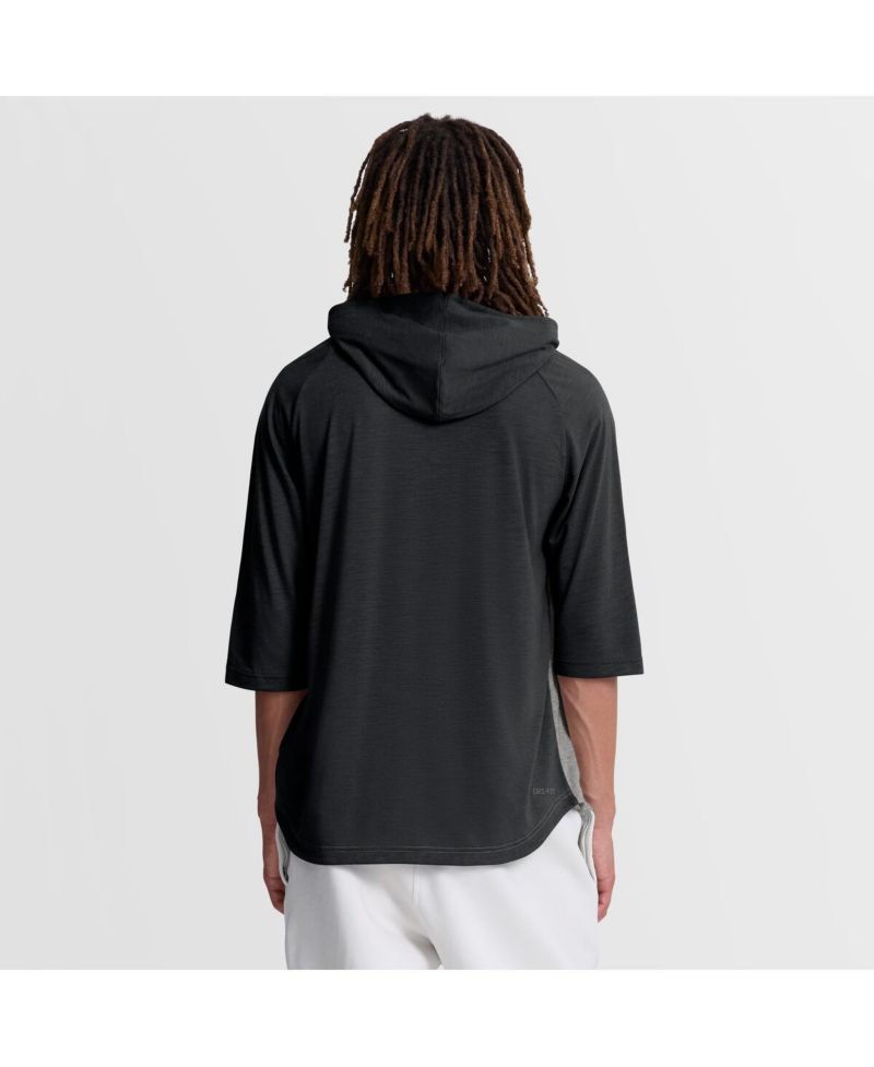 Men's Gray Los Angeles Dodgers Authentic Collection Flux Dri-FIT Raglan 3/4-Sleeve Hooded T-Shirt