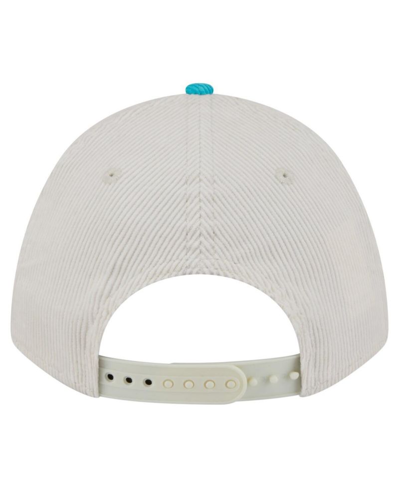 Men's Cream/Aqua Miami Dolphins Throwback Two-Tone Sided Corduroy 9FORTY A-Frame Adjustable Hat