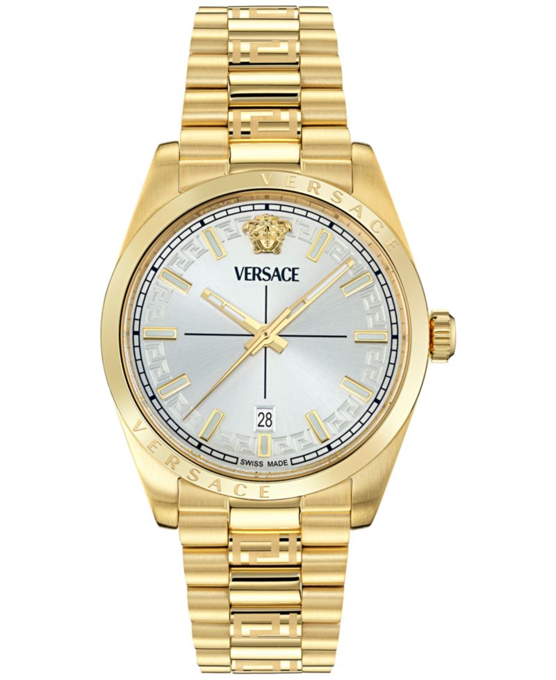 Men's Swiss Millenyium Gold Ion Plated Bracelet Watch 40mm