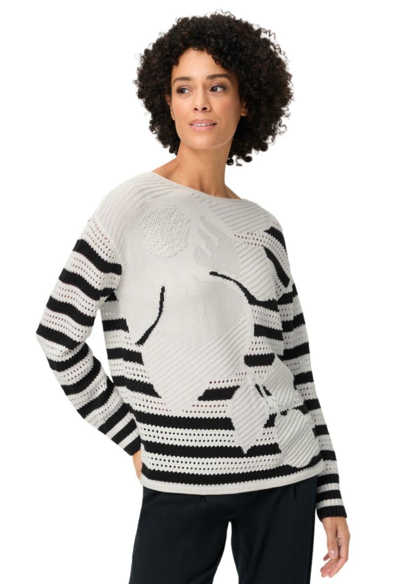 Women's Abstract Open Knit Sweater