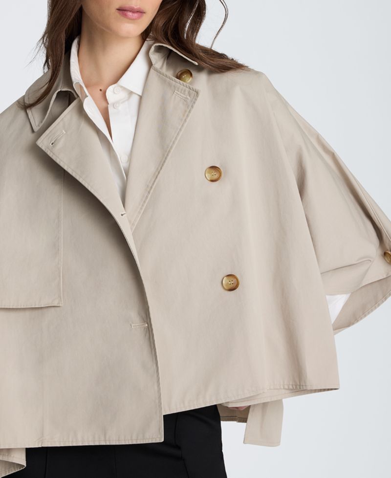 Women's Notch Collar Trench Cape Jacket