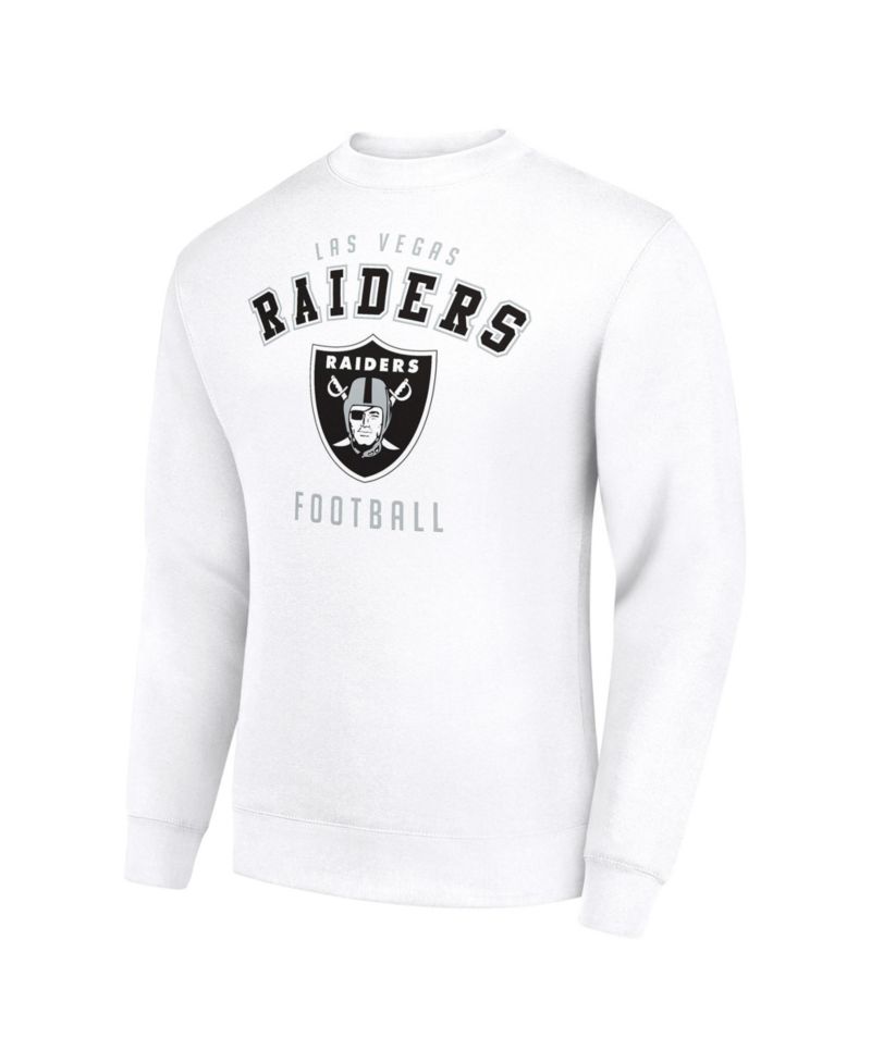 Men's White Las Vegas Raiders Team Logo Pullover Sweatshirt