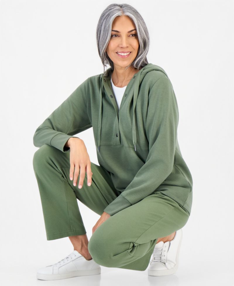 Petite LuxLounge Fleece Hooded Sweatshirt