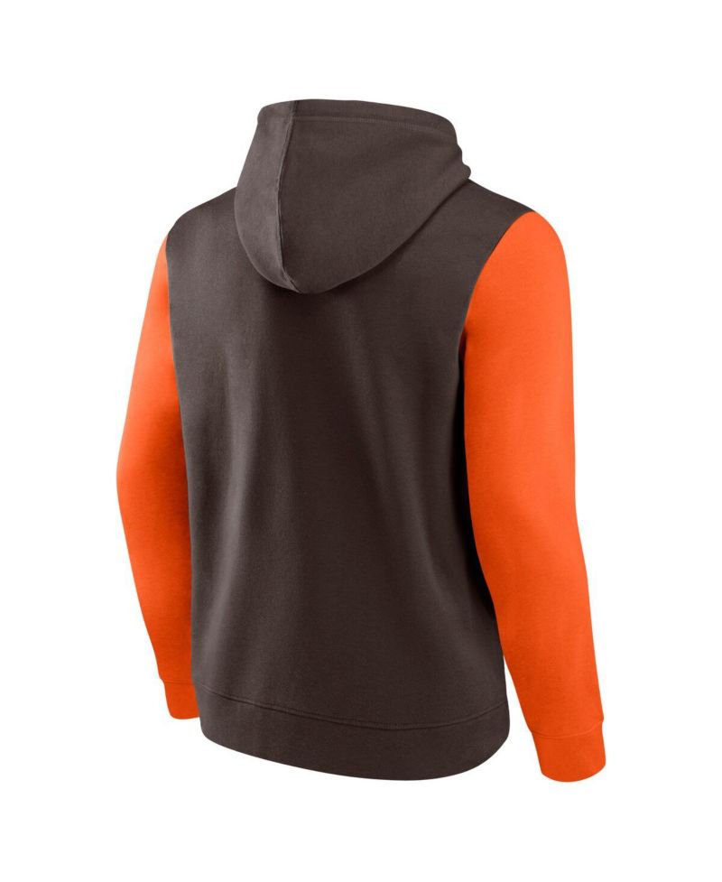 Men's Brown/Orange Cleveland Browns Fleece Pullover Hoodie