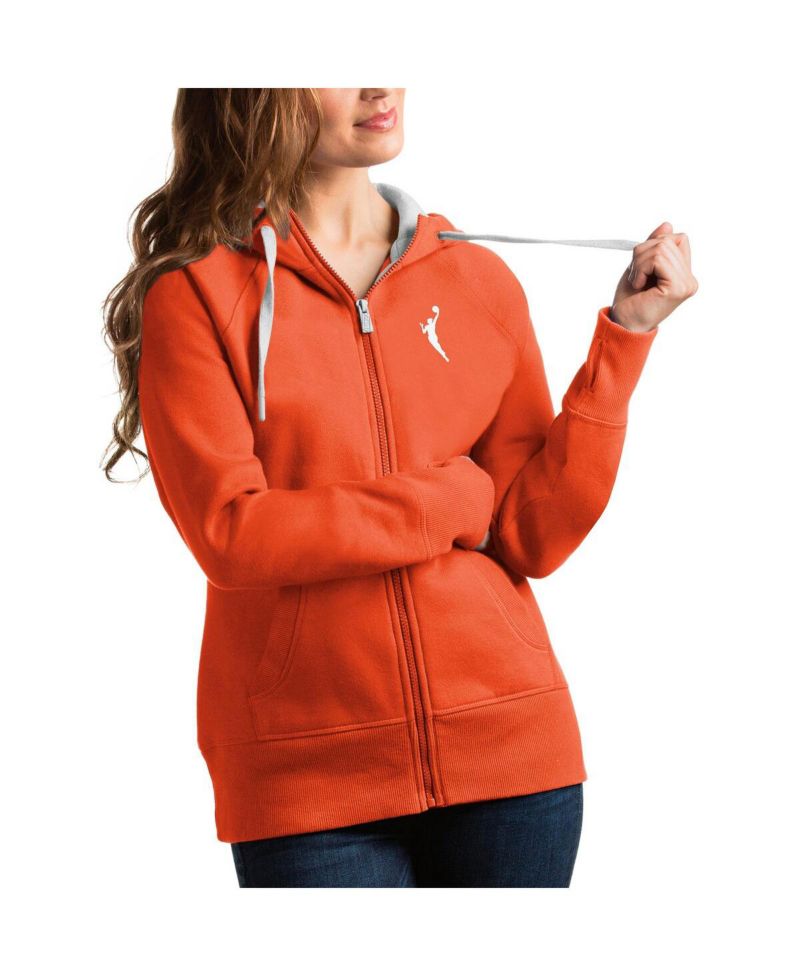 Women's Orange WNBA Logo Victory Full-Zip Hoodie