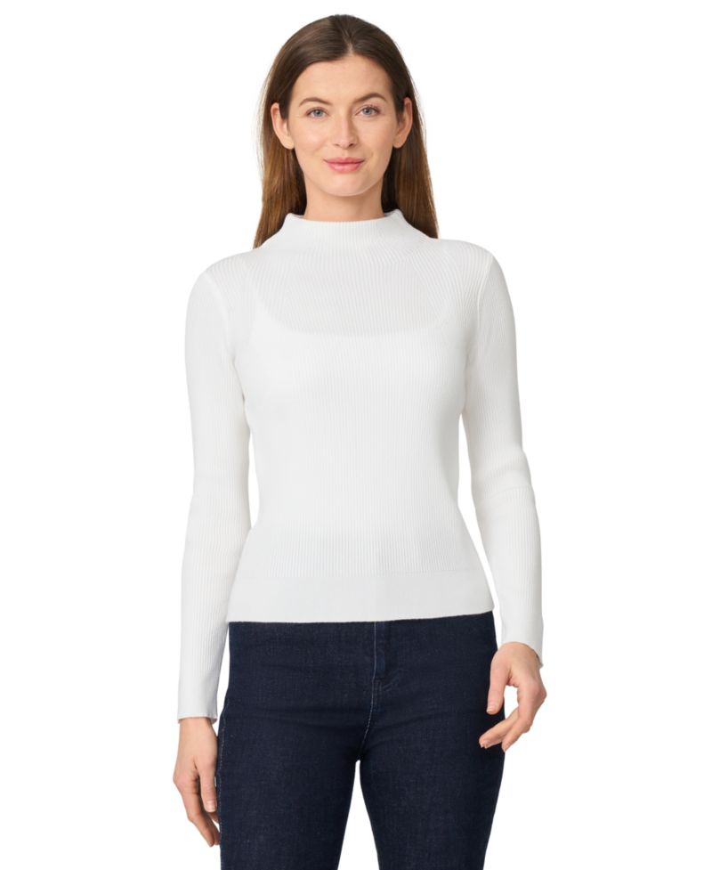 Women's Mock-Neck Rib-Knit Sweater