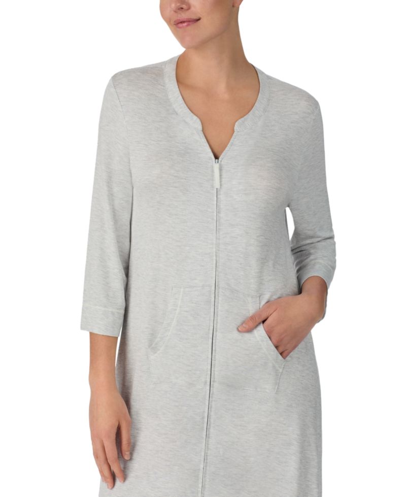 Women's Zip-Front 3/4-Sleeve Robe