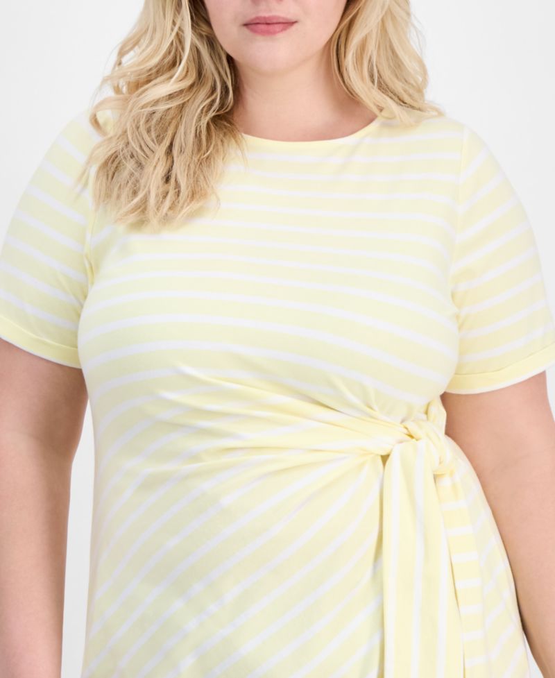 Trendy Plus Size Primavera Tie-Waist Dress