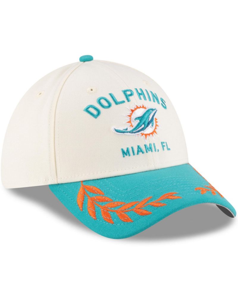 Men's Cream/Aqua Miami Dolphins 2025 NFL Draft 39THIRTY Flex Hat