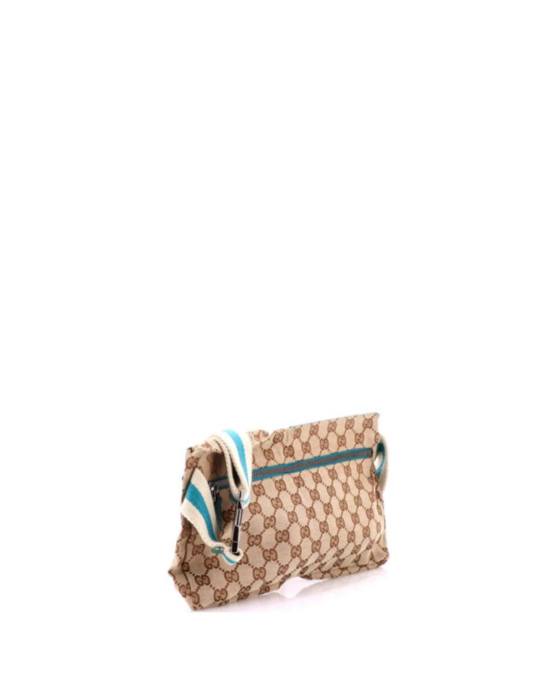 Vintage Double Belt Bag GG Canvas with Leather, Adjustable Strap