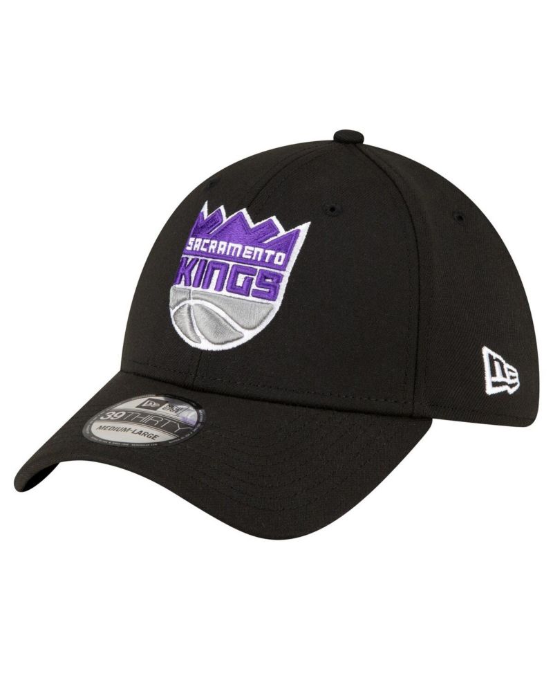 Men's Black Sacramento Kings Logo 39THIRTY Flex Hat